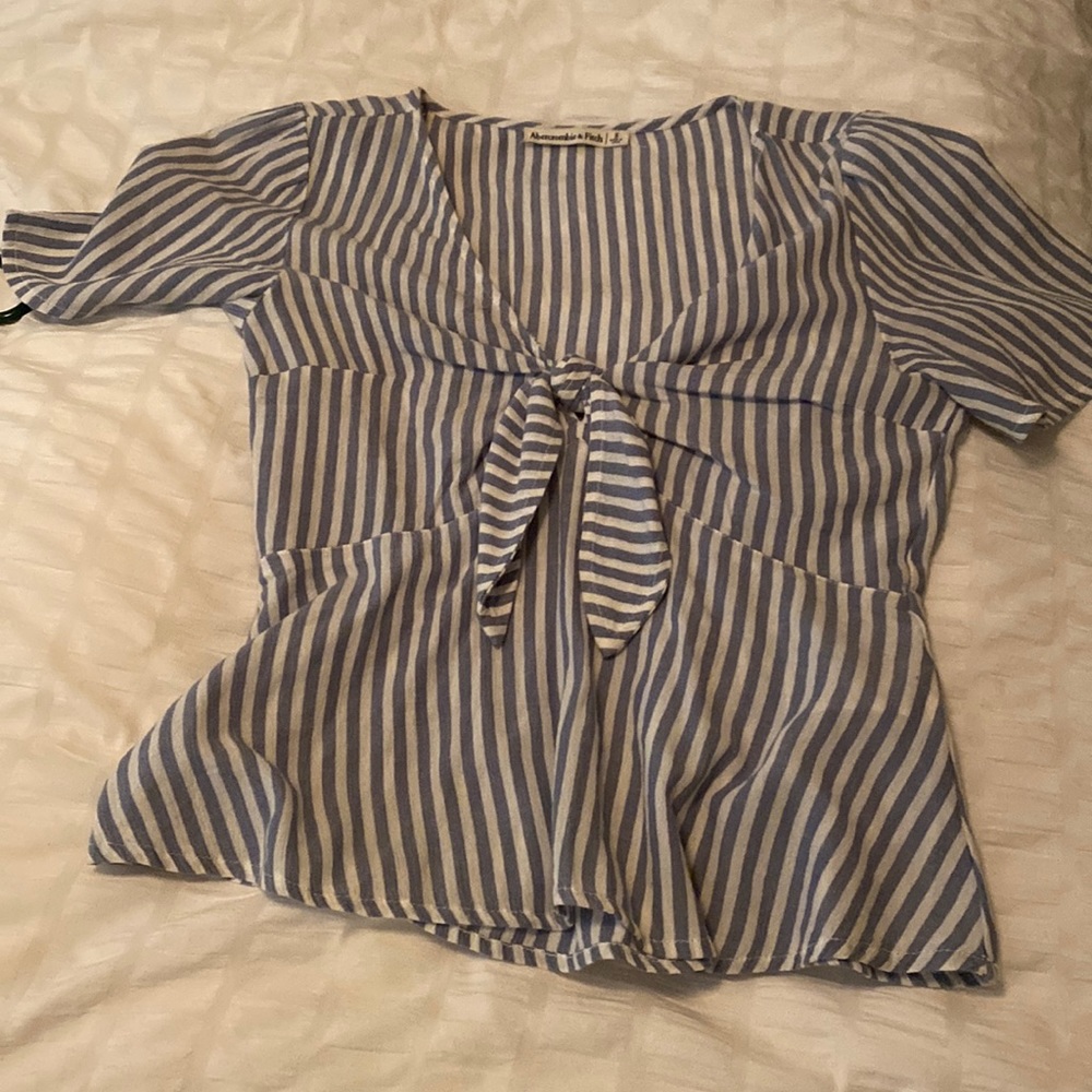 Blue and white stripe top